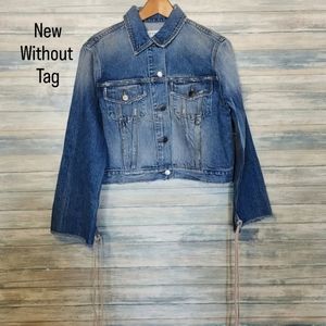 FRAME DENIM CROPPED TIE STRINGS JACKET